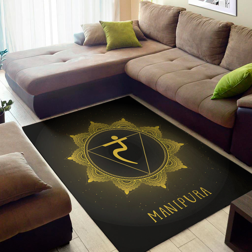 Manipura Chakra Symbol Print Area Rug