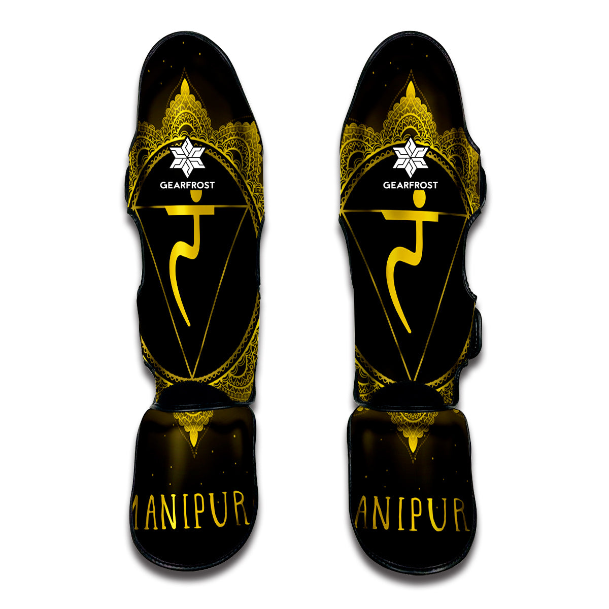 Manipura Chakra Symbol Print Muay Thai Shin Guards