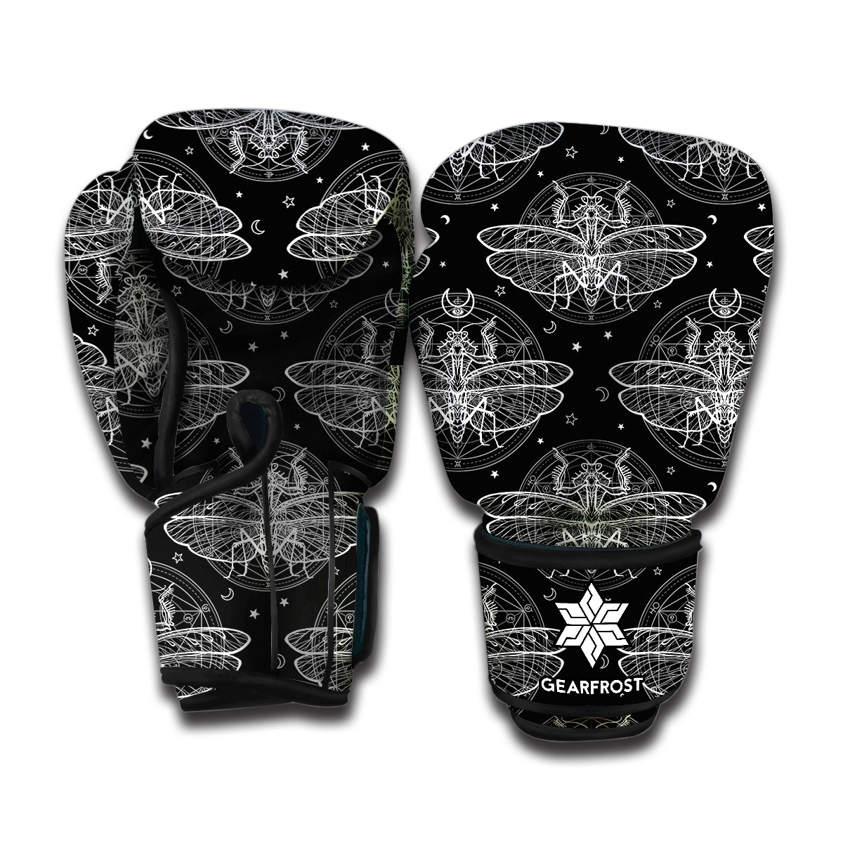 Mantis Spirit Animal Pattern Print Boxing Gloves