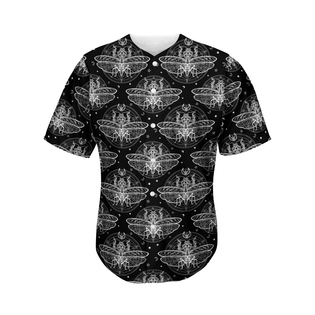 Mantis Spirit Animal Pattern Print Men's Baseball Jersey