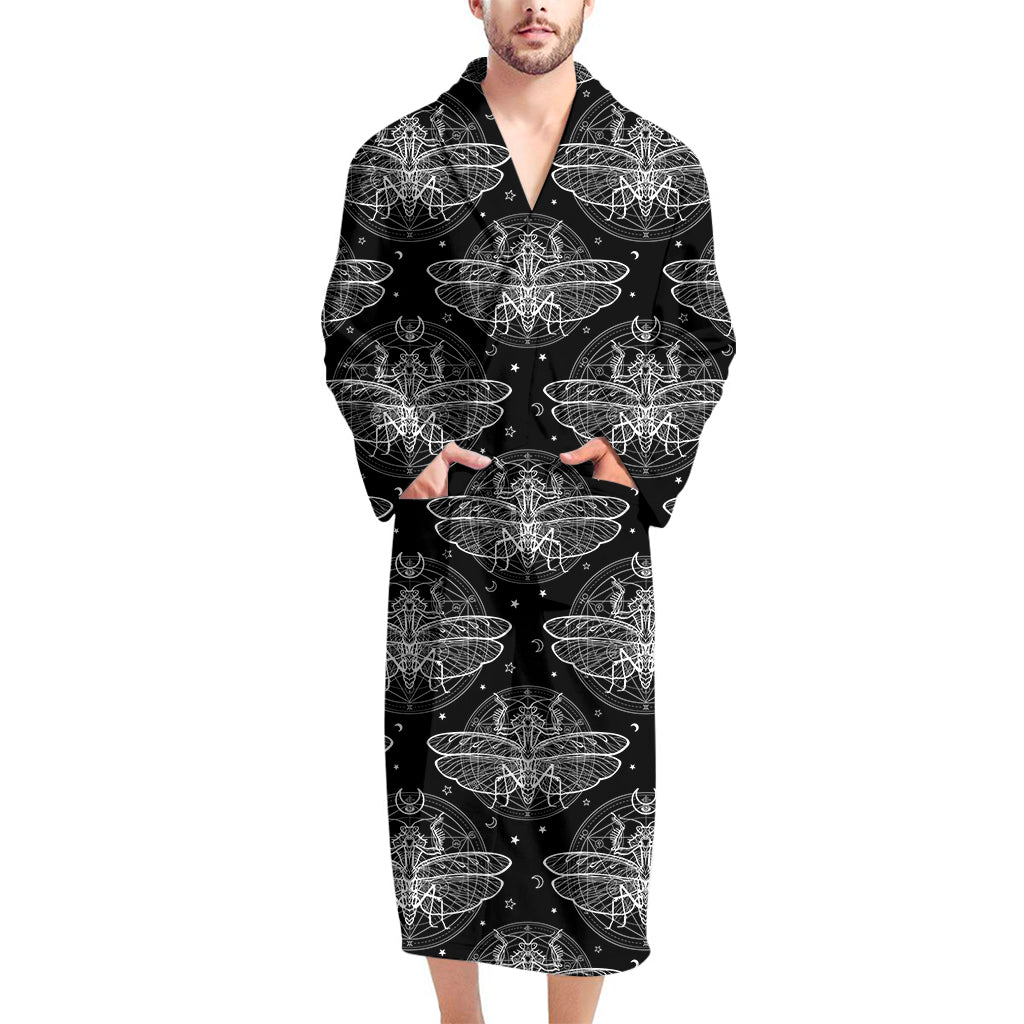 Mantis Spirit Animal Pattern Print Men's Bathrobe