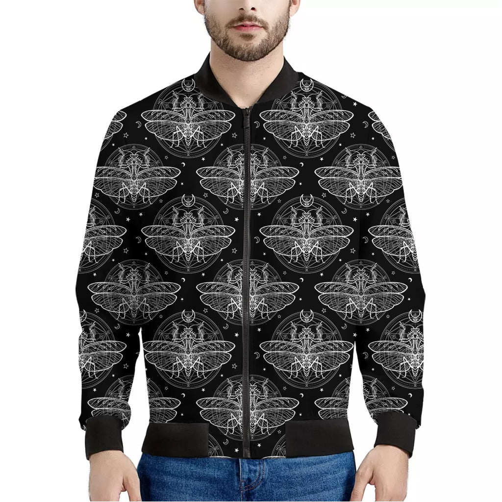 Mantis Spirit Animal Pattern Print Men's Bomber Jacket