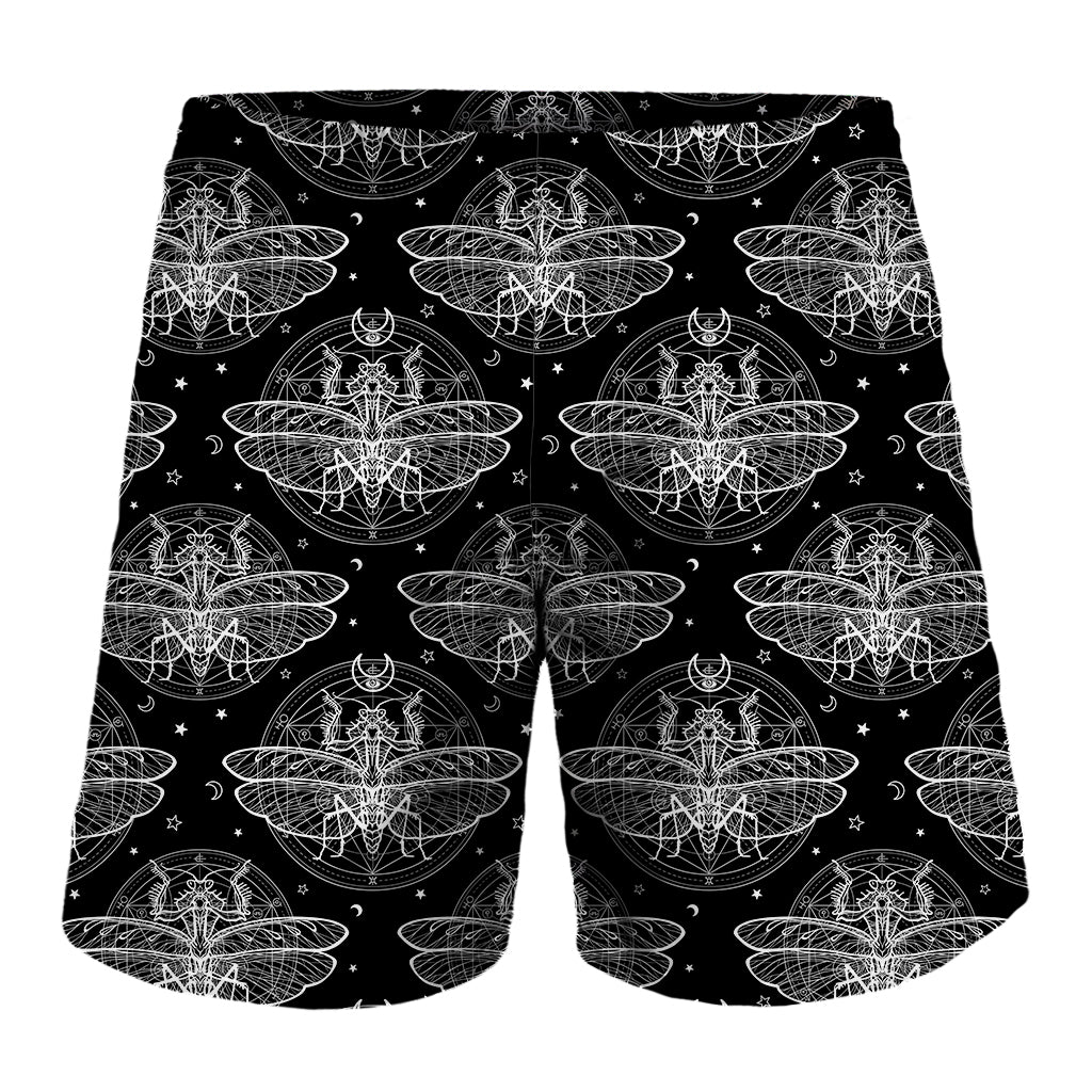 Mantis Spirit Animal Pattern Print Men's Shorts