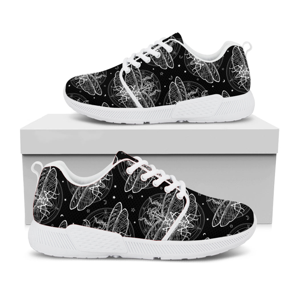 Mantis Spirit Animal Pattern Print White Athletic Shoes