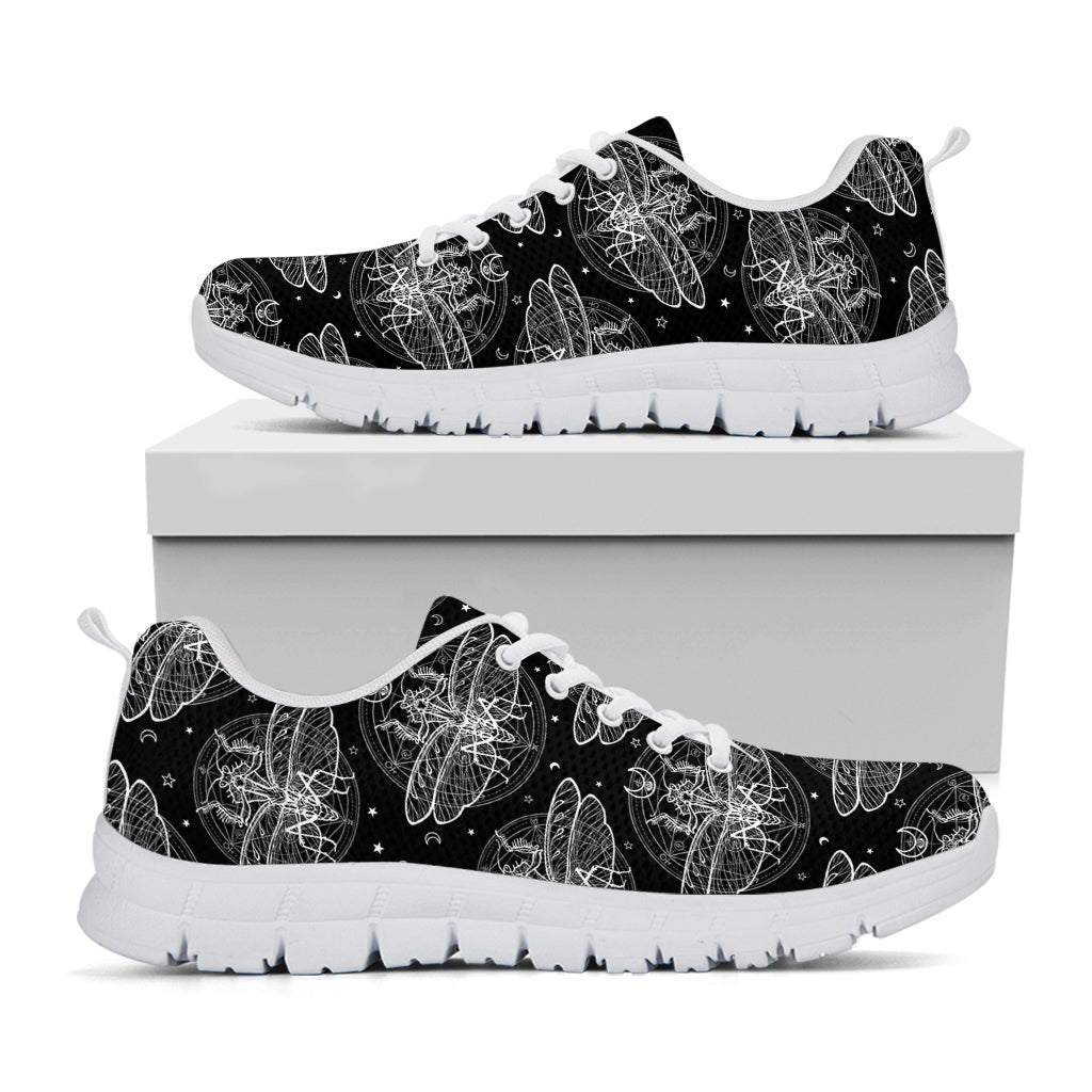 Mantis Spirit Animal Pattern Print White Sneakers