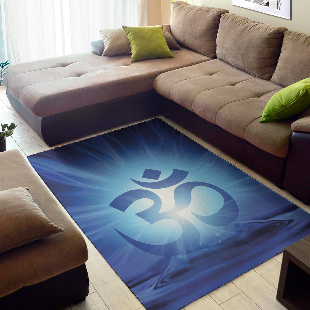 Mantra Om Print Area Rug