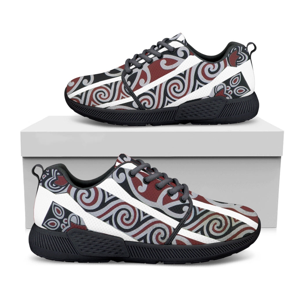 Maori Fence Print Black Athletic Shoes