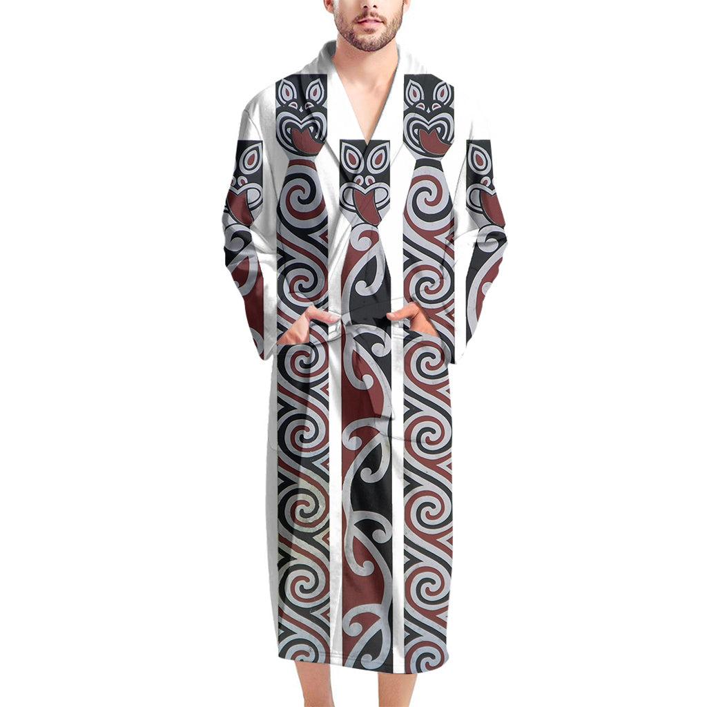 Maori Fence Print Men's Bathrobe