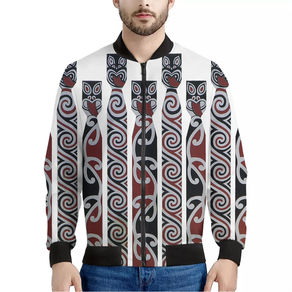 Maori Fence Print Men's Bomber Jacket