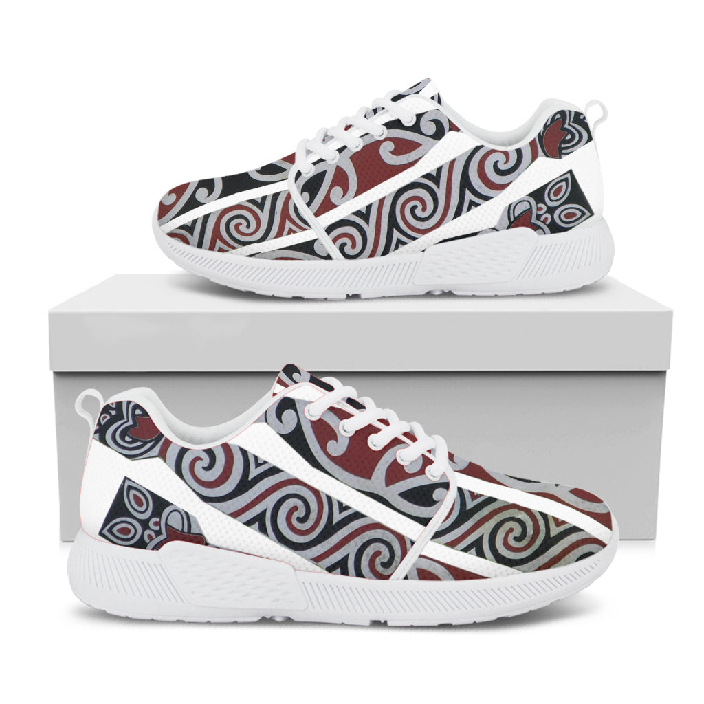 Maori Fence Print White Athletic Shoes