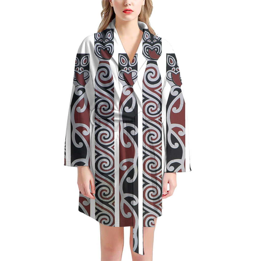 Maori Fence Print Women's Bathrobe