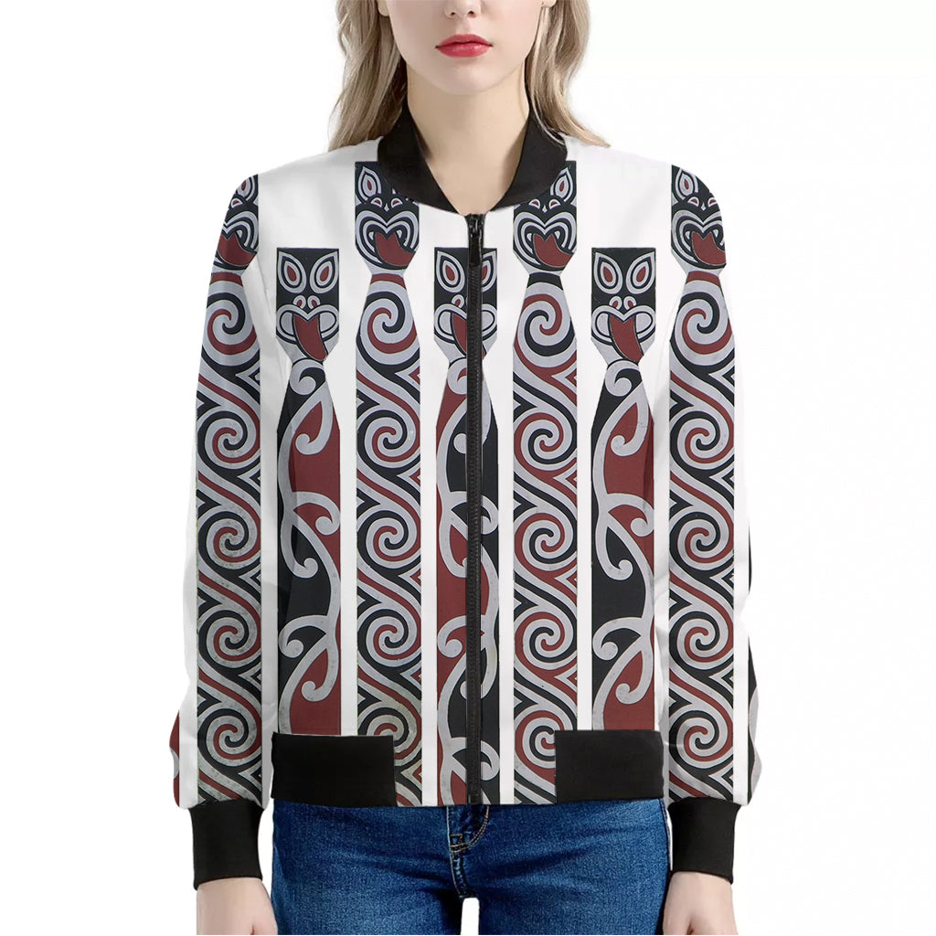 Maori Fence Print Women's Bomber Jacket