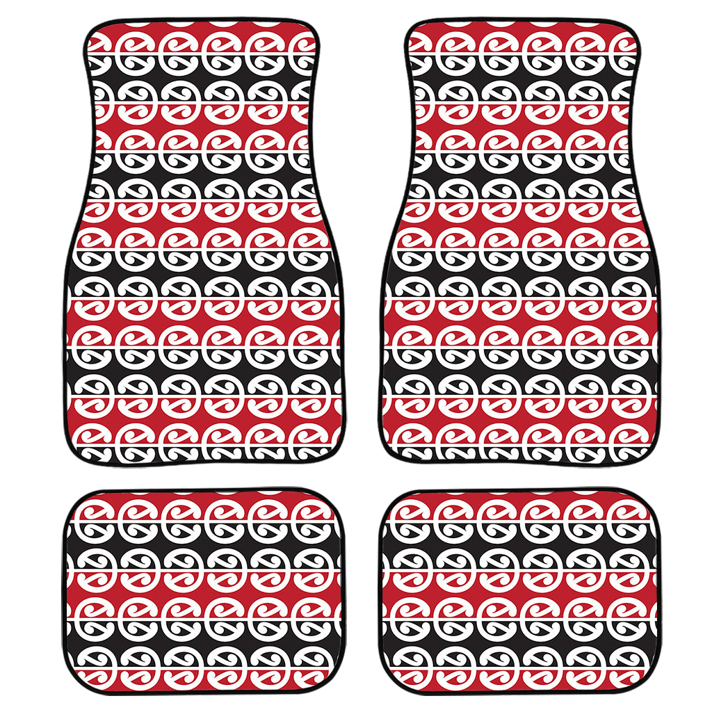 Maori Kowhaiwhai Pattern Print Front and Back Car Floor Mats