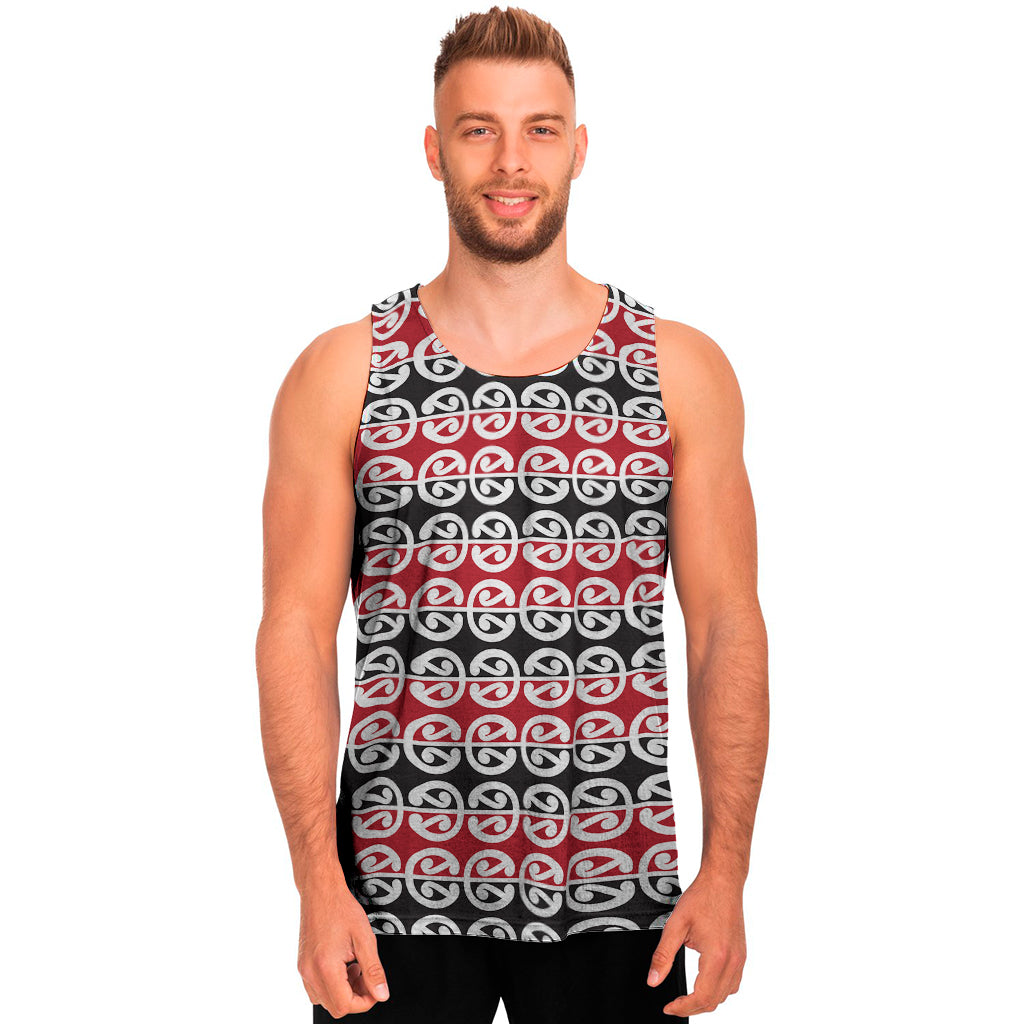 Maori Kowhaiwhai Pattern Print Men's Tank Top