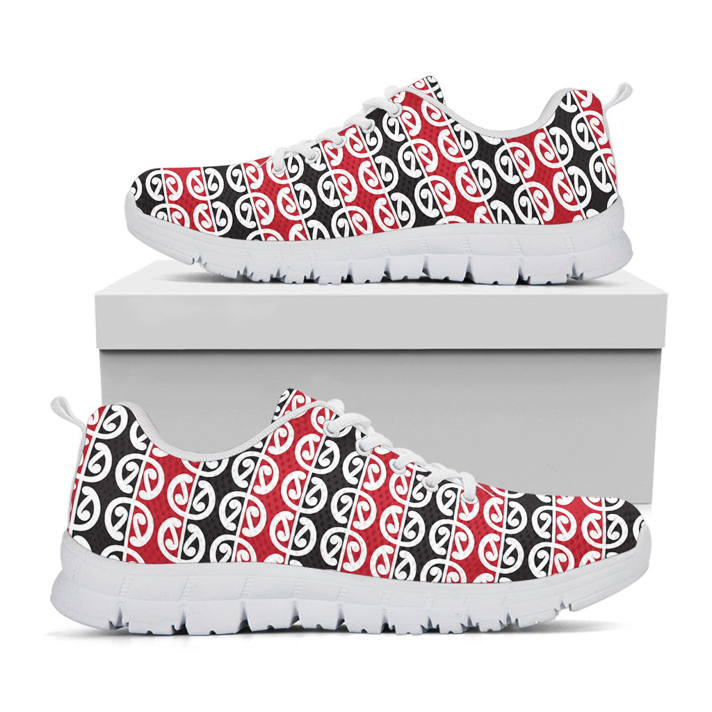 Maori Kowhaiwhai Pattern Print White Sneakers