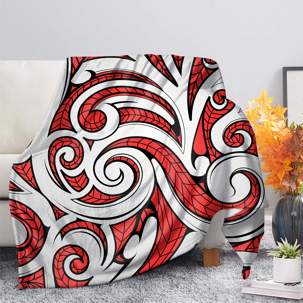 Maori Kowhaiwhai Tribal Polynesian Print Blanket