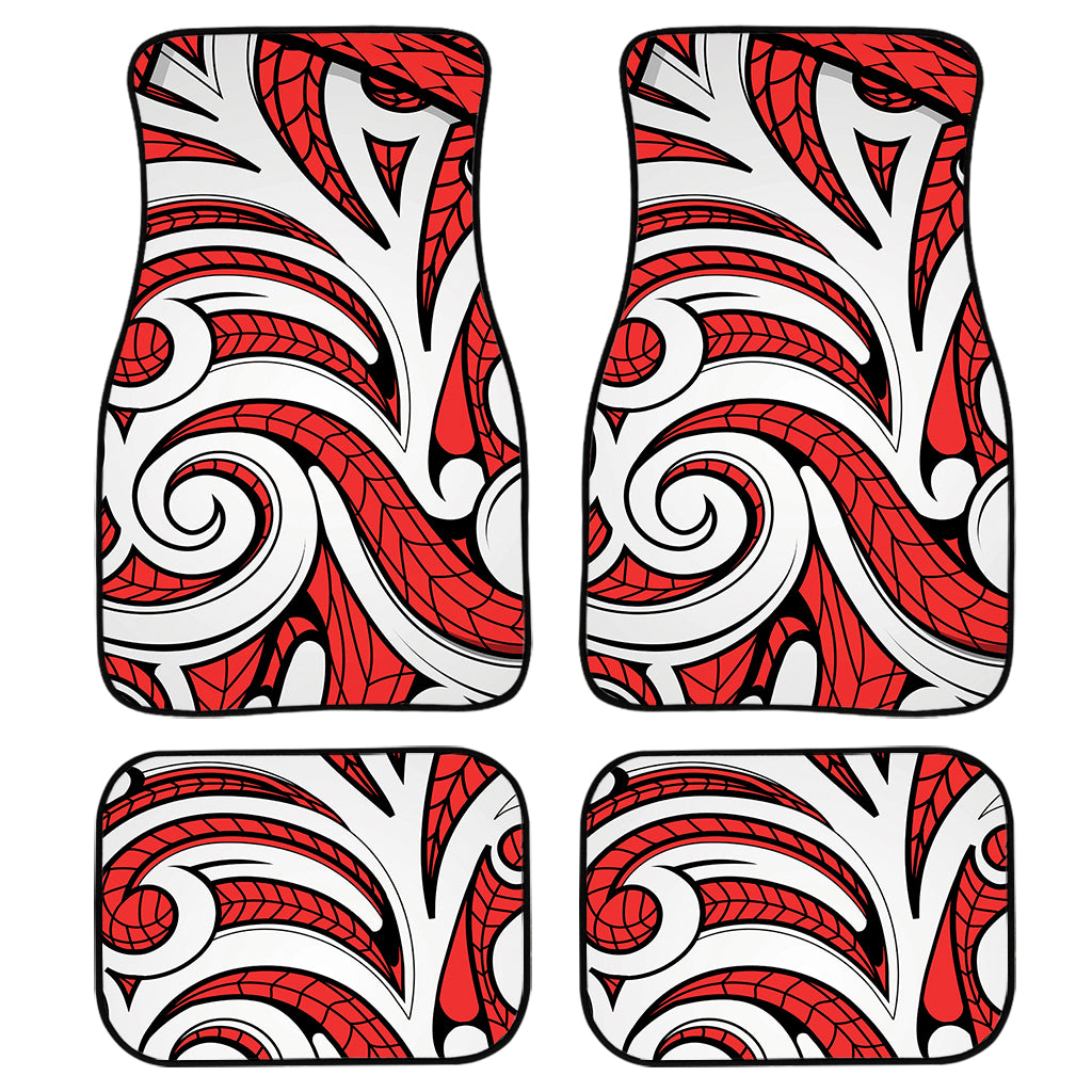 Maori Kowhaiwhai Tribal Polynesian Print Front and Back Car Floor Mats