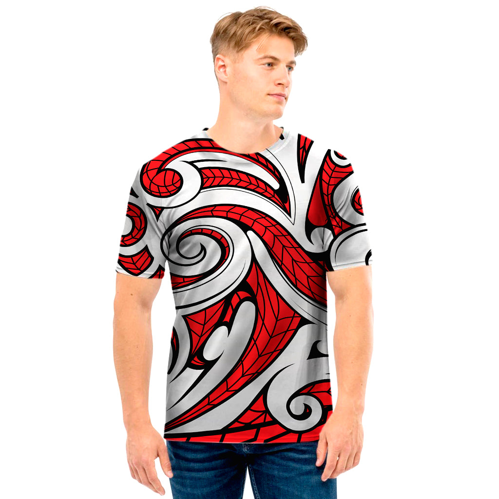 Maori Kowhaiwhai Tribal Polynesian Print Men's T-Shirt