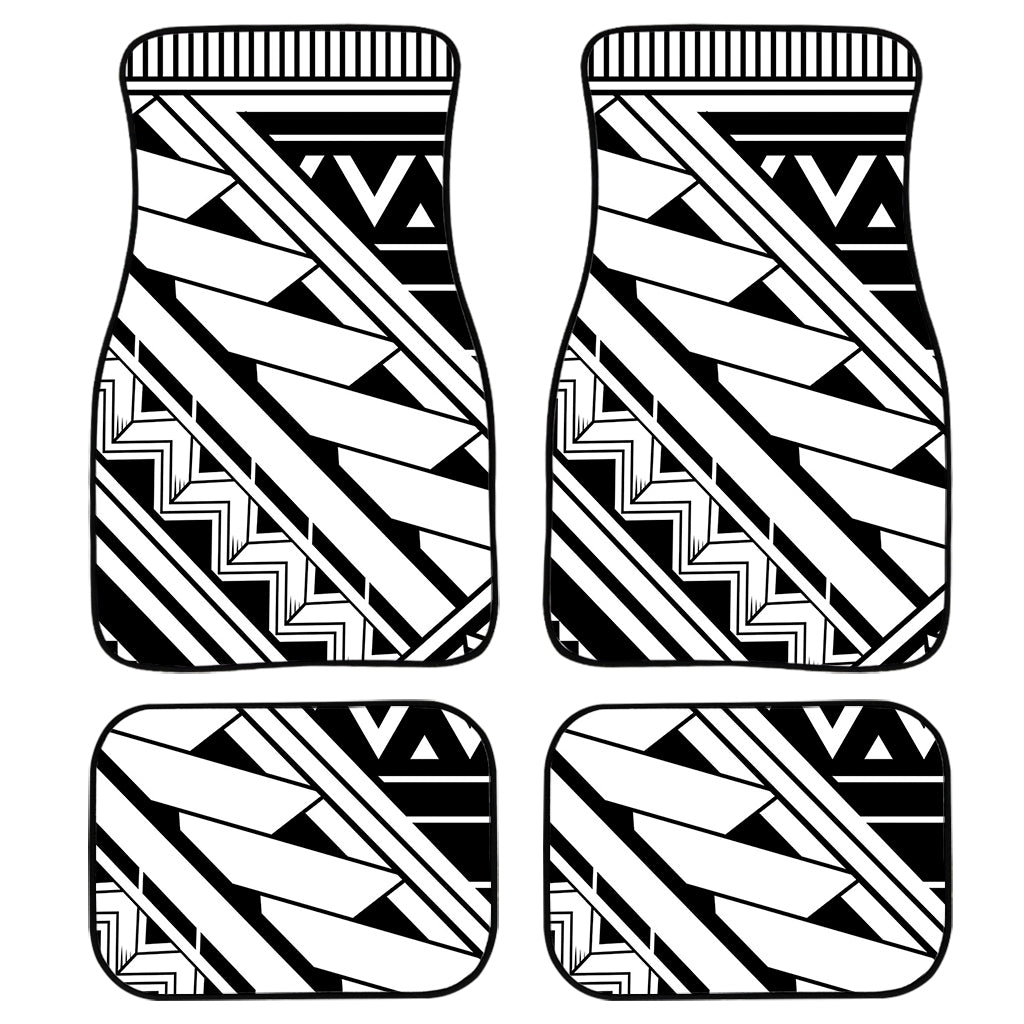 Maori Polynesian Tattoo Pattern Print Front and Back Car Floor Mats