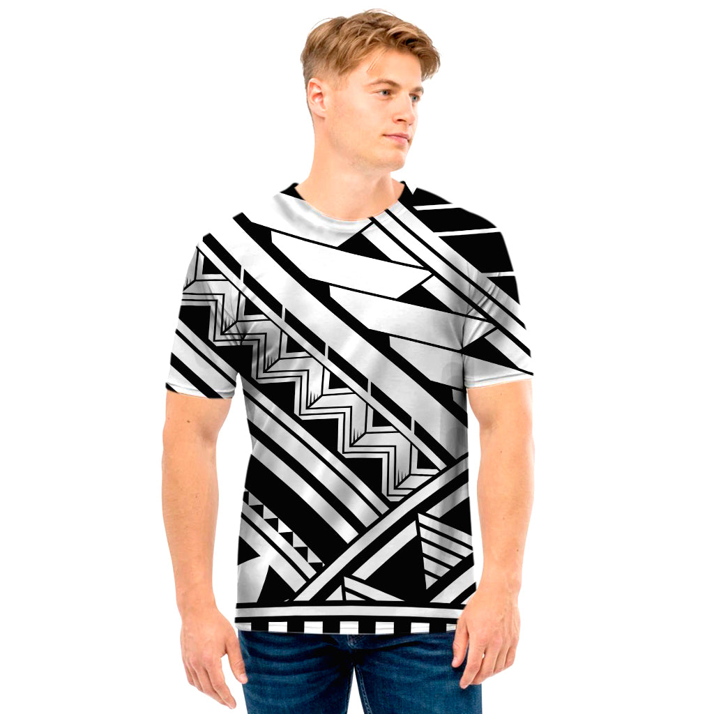 Maori Polynesian Tattoo Pattern Print Men's T-Shirt