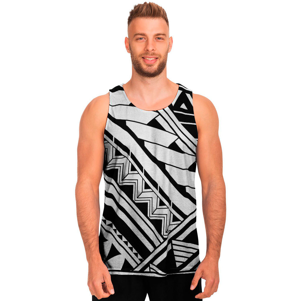 Maori Polynesian Tattoo Pattern Print Men's Tank Top