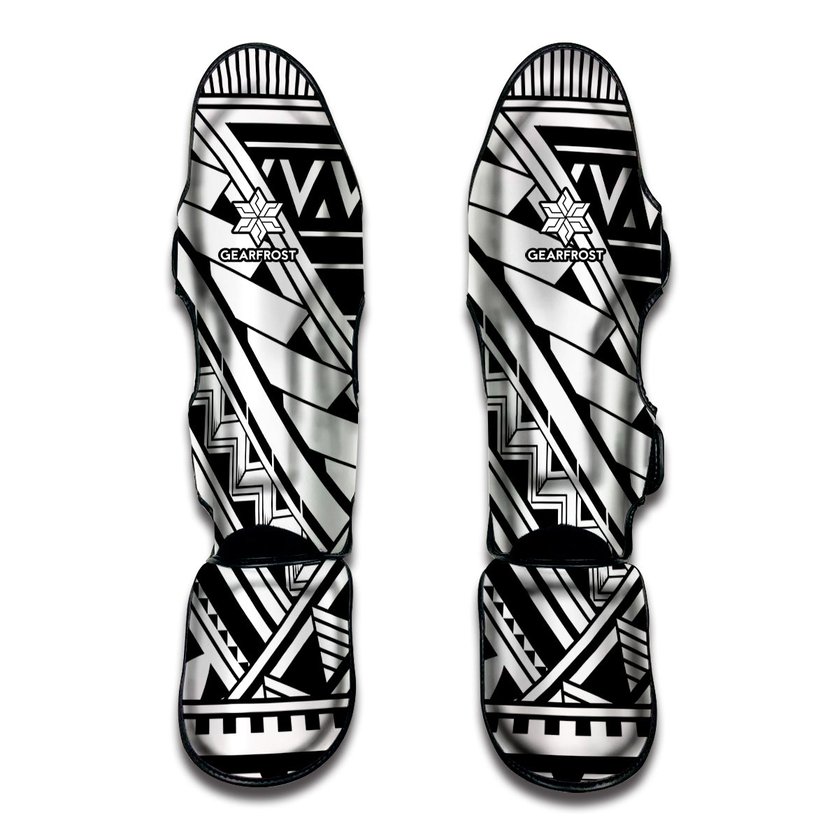 Maori Polynesian Tattoo Pattern Print Muay Thai Shin Guards