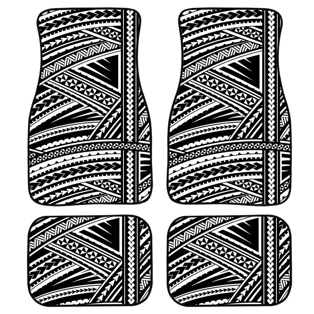 Maori Polynesian Tribal Tattoo Print Front and Back Car Floor Mats