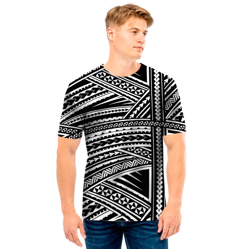 Maori Polynesian Tribal Tattoo Print Men's T-Shirt