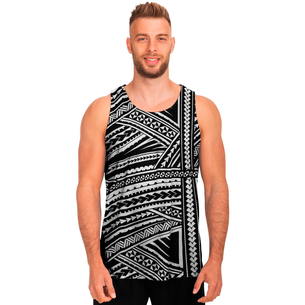 Maori Polynesian Tribal Tattoo Print Men's Tank Top