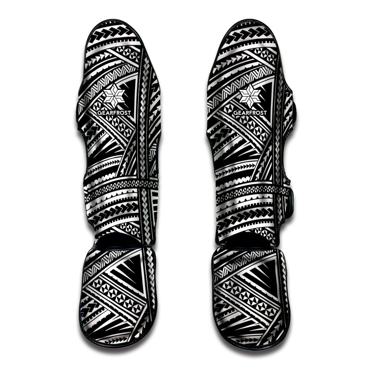 Maori Polynesian Tribal Tattoo Print Muay Thai Shin Guards