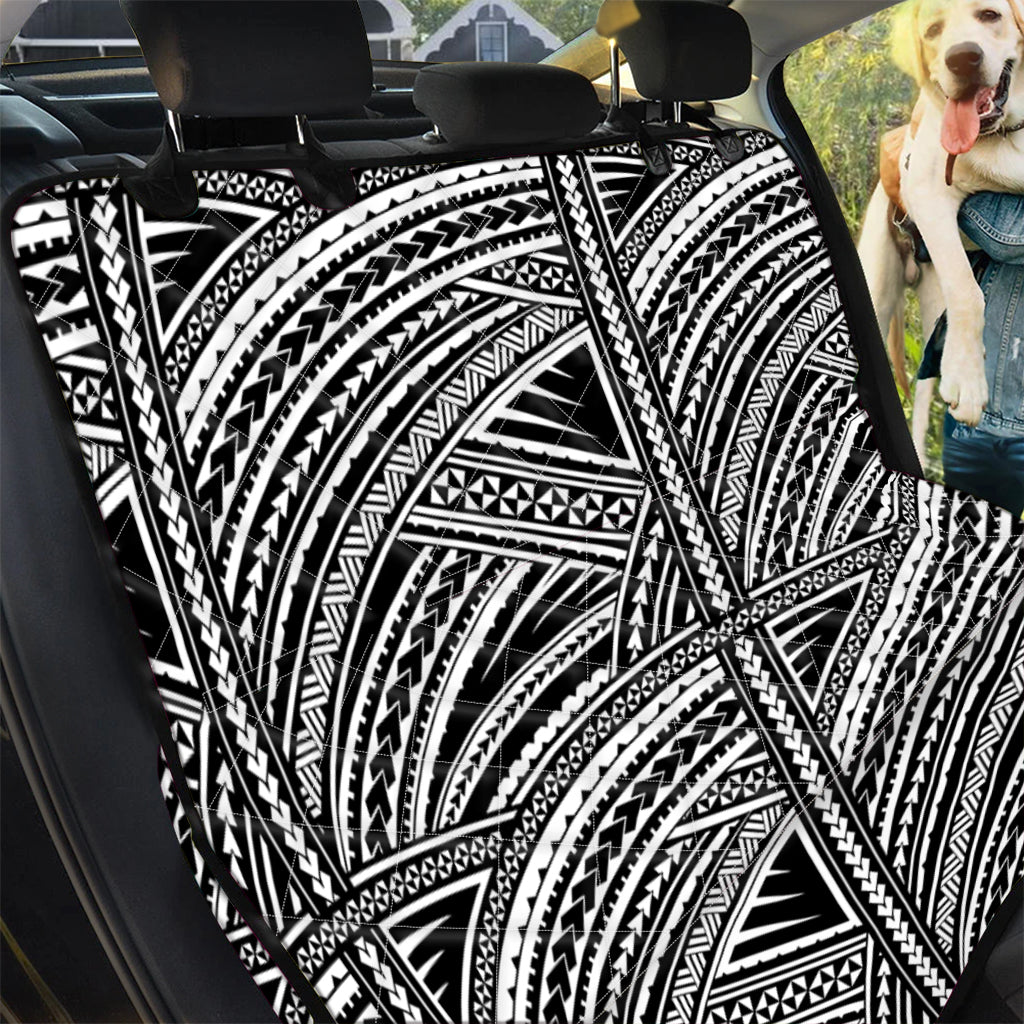 Maori Polynesian Tribal Tattoo Print Pet Car Back Seat Cover