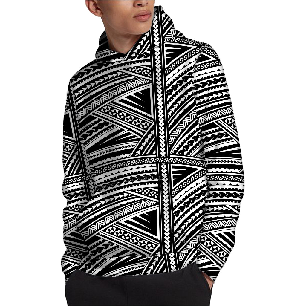 Maori Polynesian Tribal Tattoo Print Pullover Hoodie