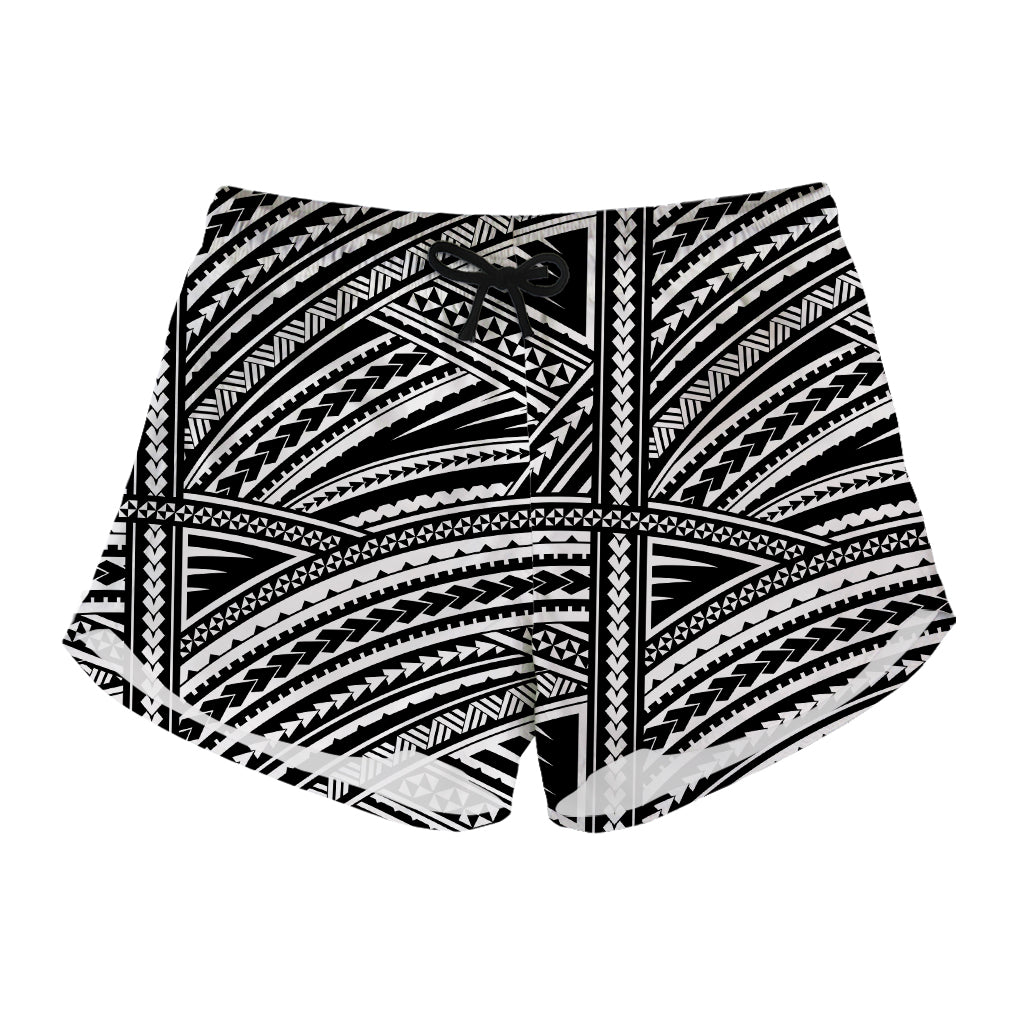 Maori Polynesian Tribal Tattoo Print Women's Shorts