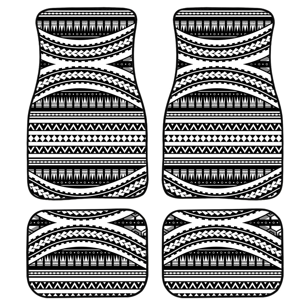 Maori Tattoo Polynesian Tribal Print Front and Back Car Floor Mats