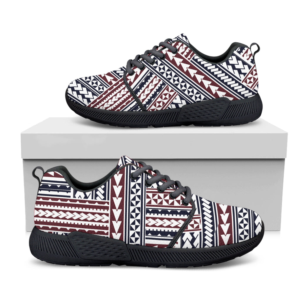 Maori Tribal Pattern Print Black Athletic Shoes