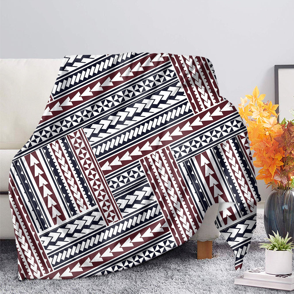 Maori Tribal Pattern Print Blanket