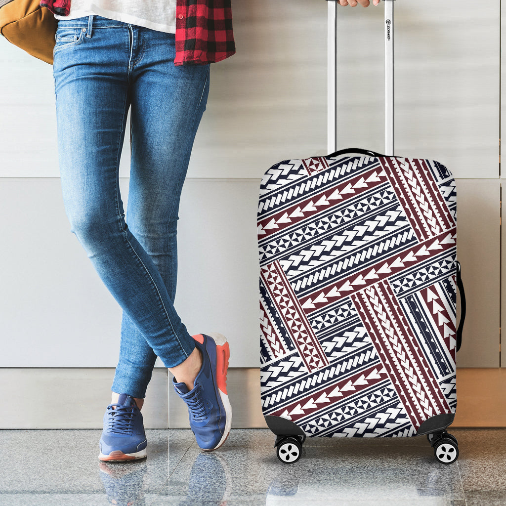 Maori Tribal Pattern Print Luggage Cover