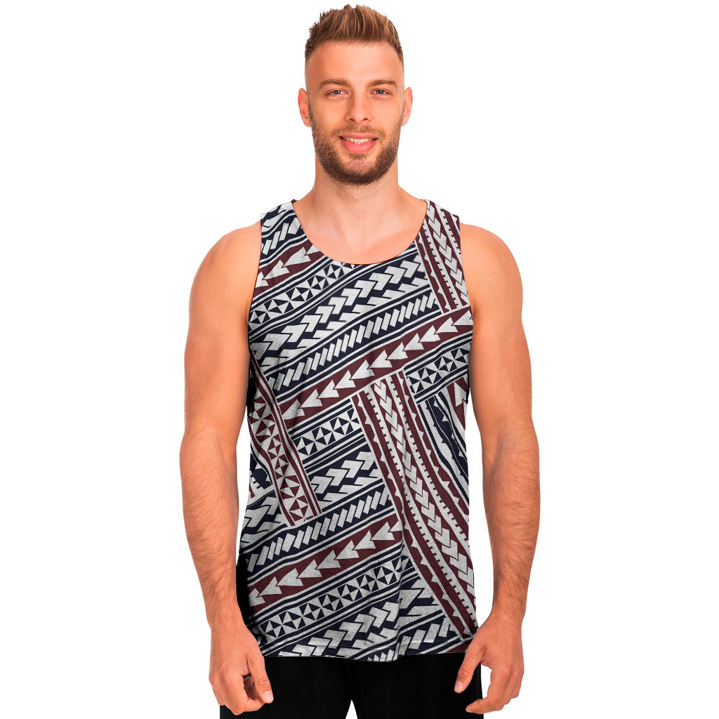 Maori Tribal Pattern Print Men's Tank Top