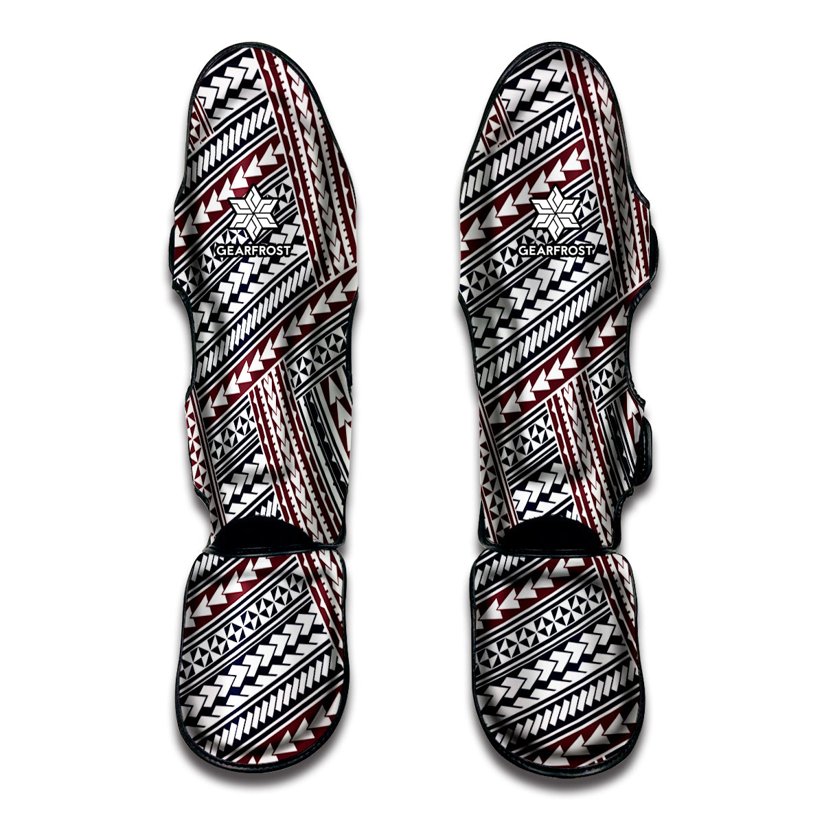 Maori Tribal Pattern Print Muay Thai Shin Guards