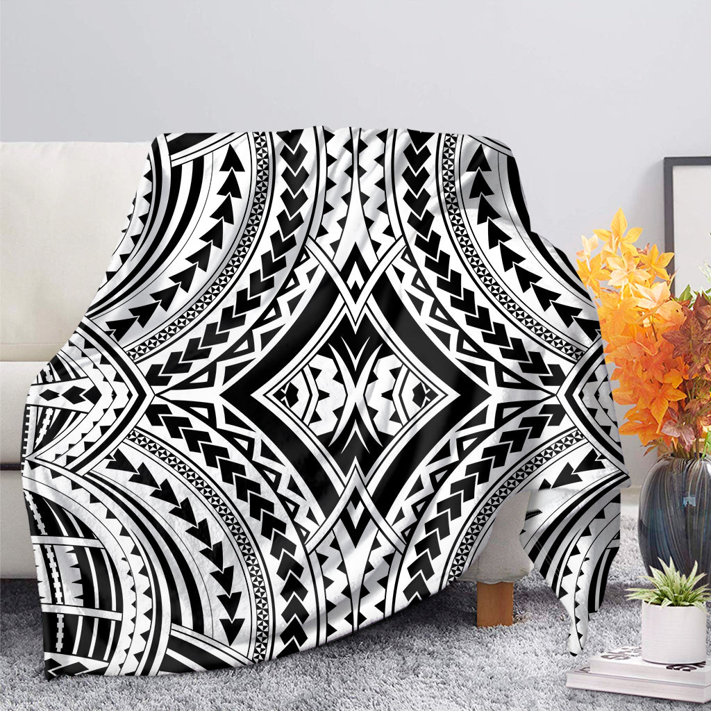 Maori Tribal Polynesian Tattoo Print Blanket