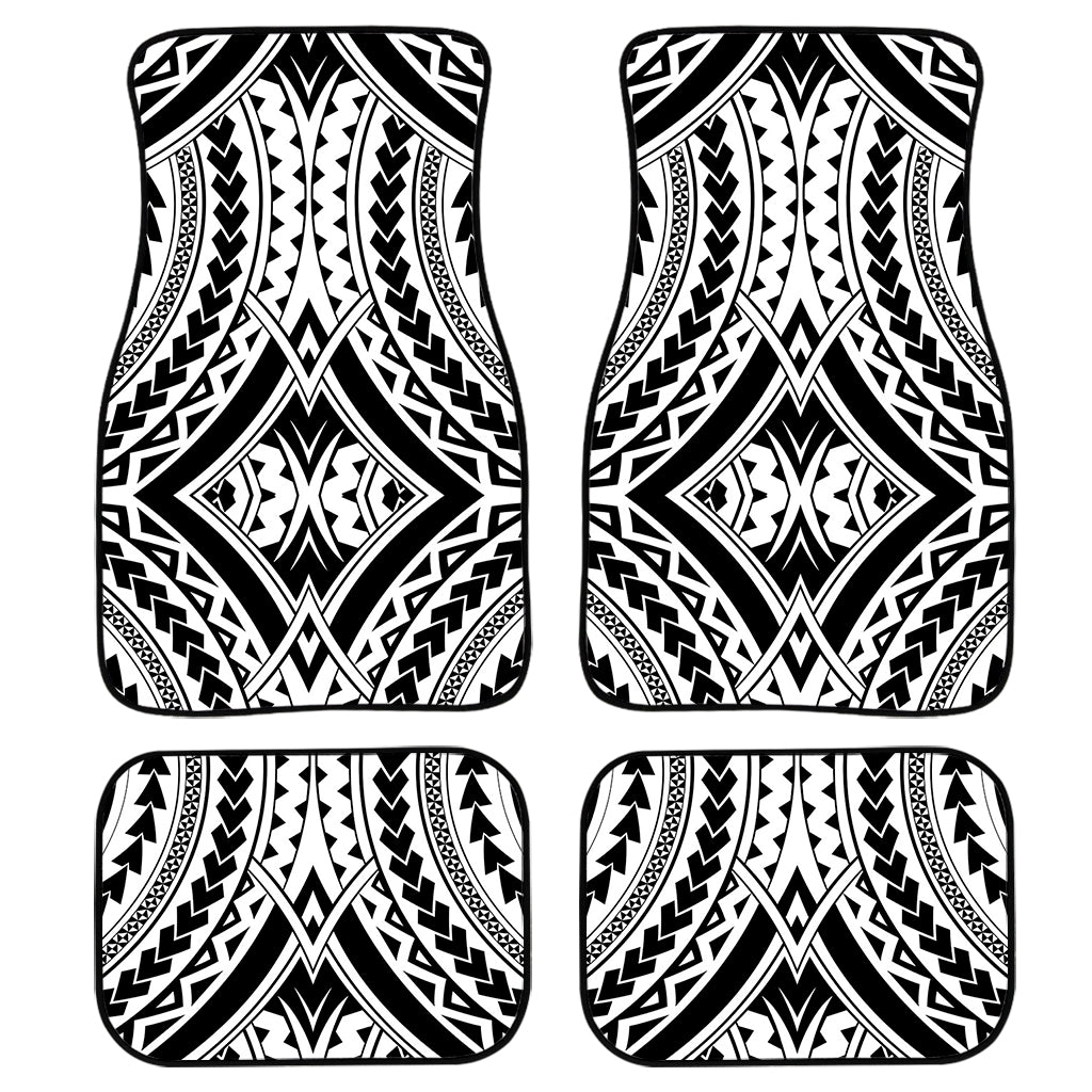 Maori Tribal Polynesian Tattoo Print Front and Back Car Floor Mats