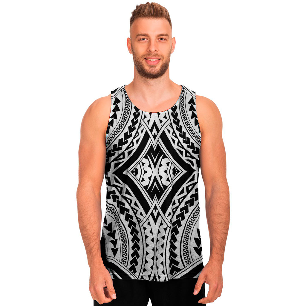 Maori Tribal Polynesian Tattoo Print Men's Tank Top