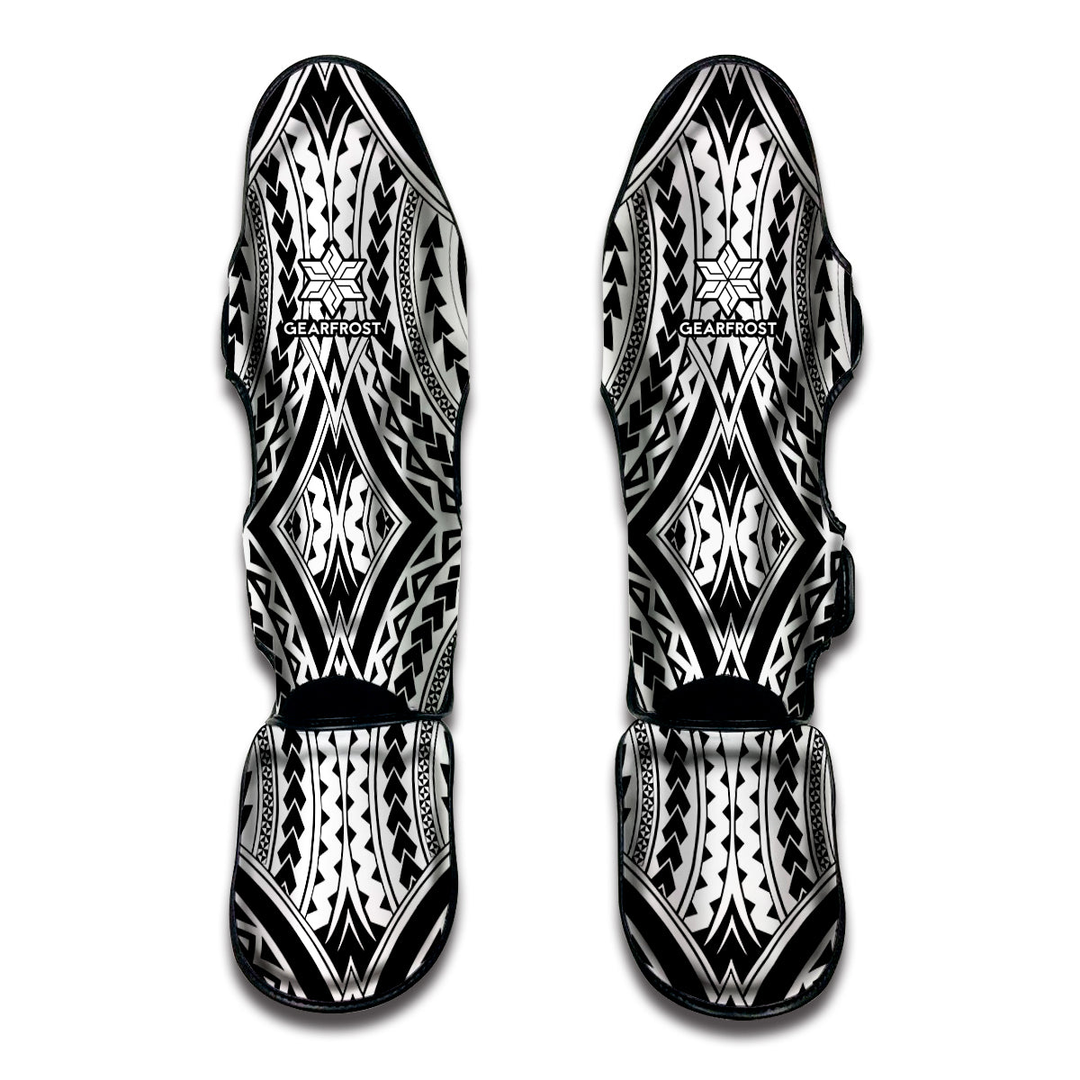 Maori Tribal Polynesian Tattoo Print Muay Thai Shin Guards