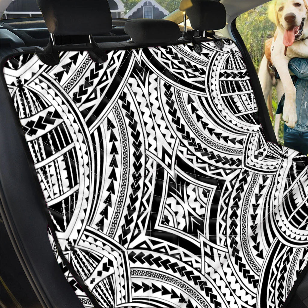 Maori Tribal Polynesian Tattoo Print Pet Car Back Seat Cover