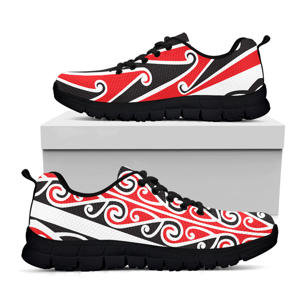 Maori Tribal Print Black Sneakers