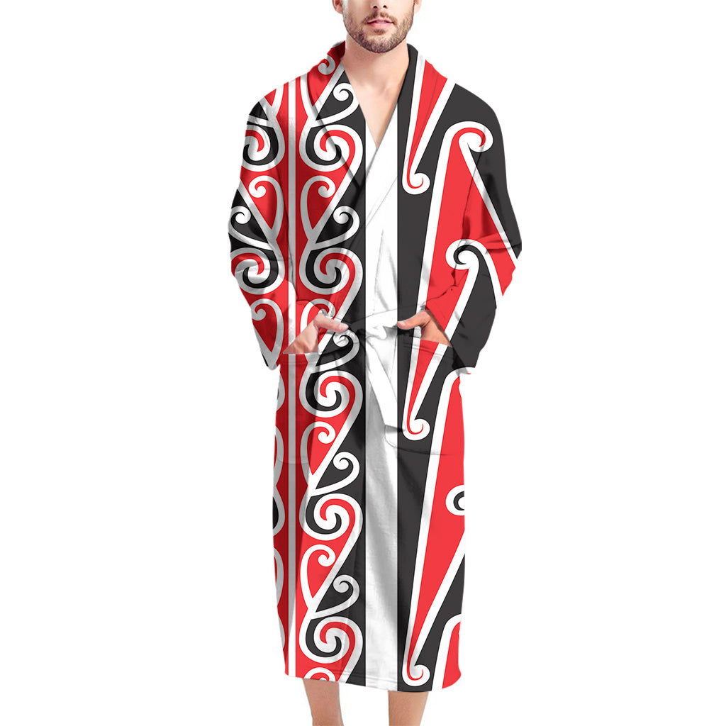 Maori Tribal Print Men's Bathrobe