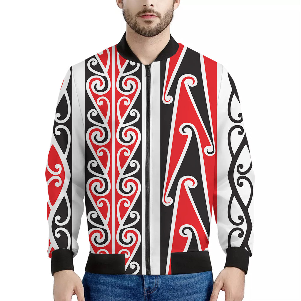 Maori Tribal Print Men's Bomber Jacket