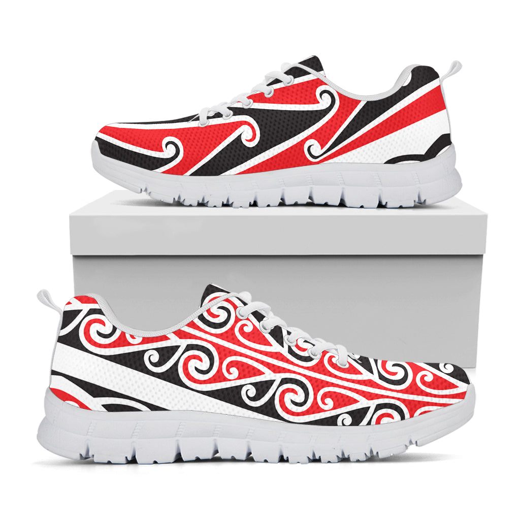 Maori Tribal Print White Sneakers