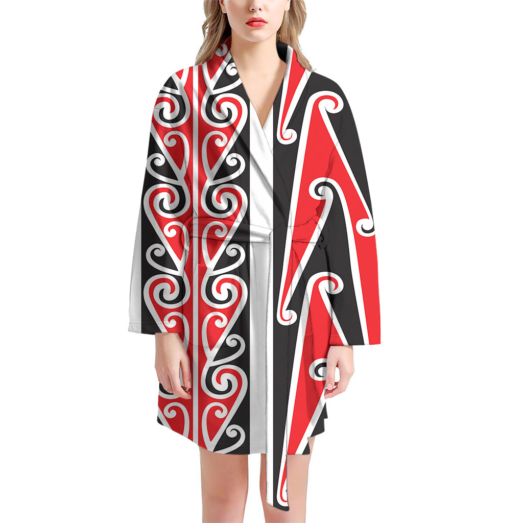 Maori Tribal Print Women's Bathrobe