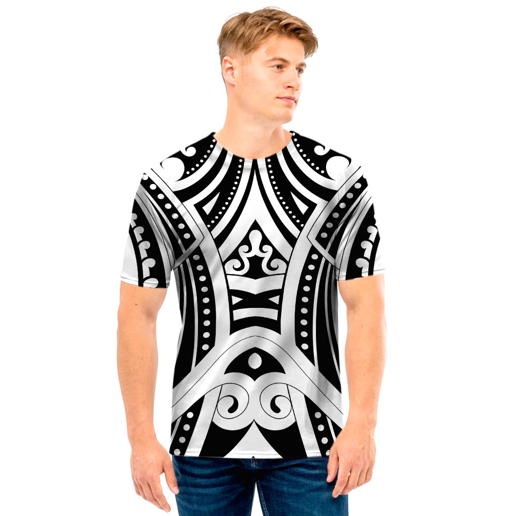 Maori Tribal Tattoo Pattern Print Men's T-Shirt